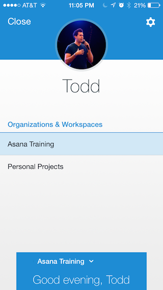 Asana app projects