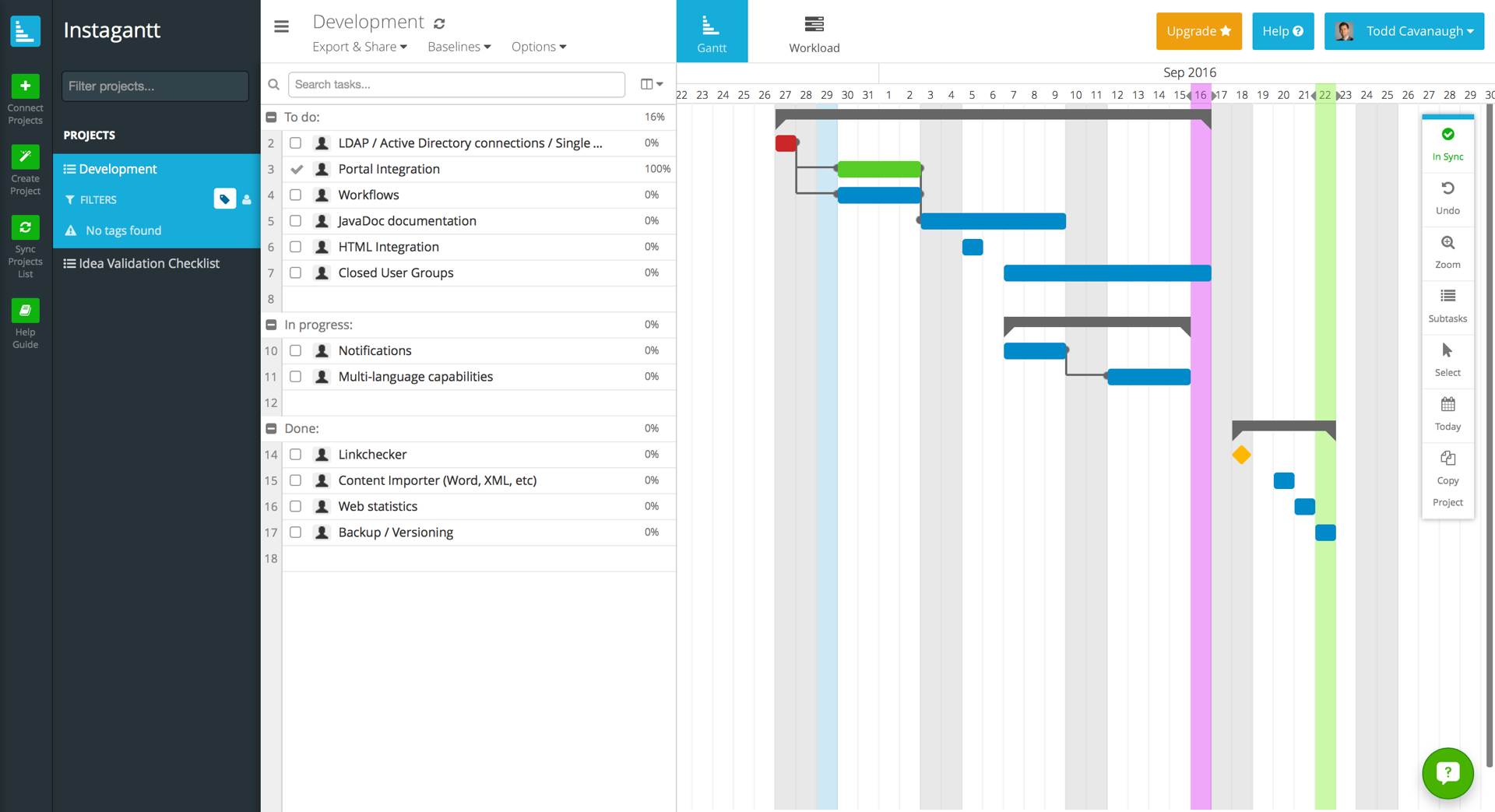 Asana 2025 gant chart