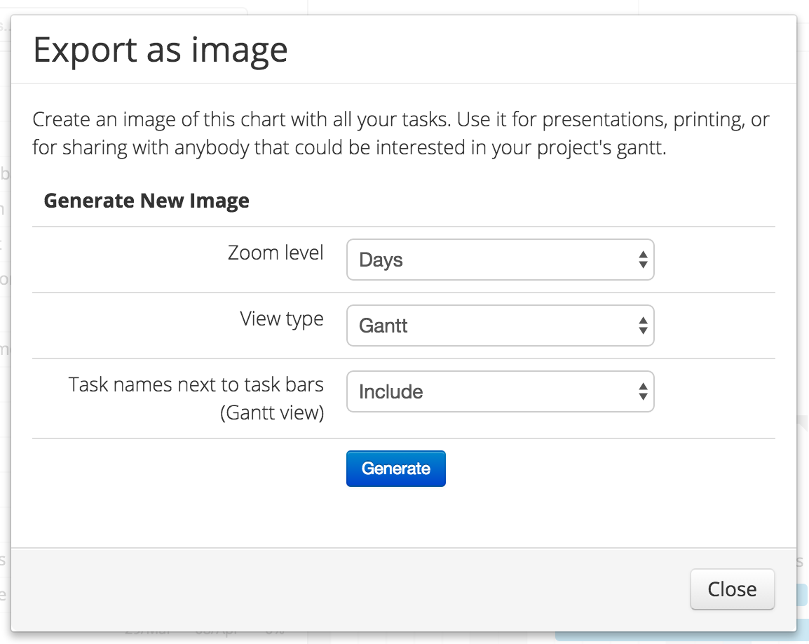 Instagantt export as image