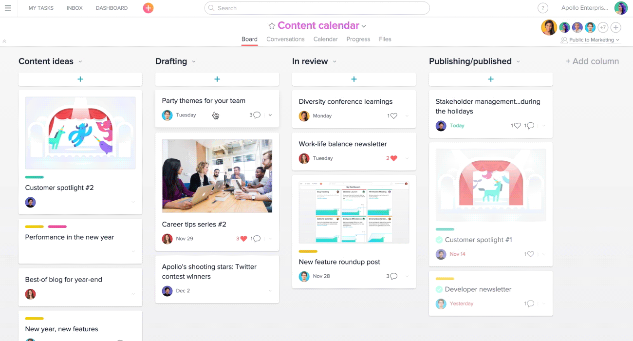 how to get to board view in asana